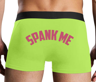 Spank Me - Bold Design - Neon Yellow Boxer Brief