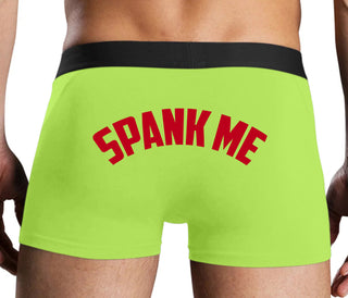 Spank Me - Bold Design - Neon Yellow Boxer Brief