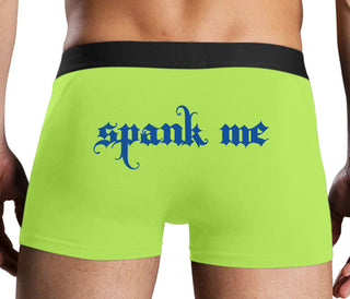 Spank Me - Goth Font - Neon Yellow Boxer Brief