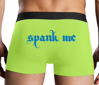 Spank Me - Goth Font - Neon Yellow Boxer Brief