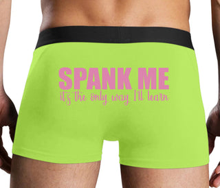Spank Me It's The Only Way I Will Learn - Neon Yellow Boxer Brief