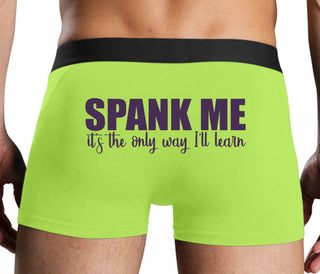 Spank Me It's The Only Way I Will Learn - Neon Yellow Boxer Brief