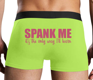 Spank Me It's The Only Way I Will Learn - Neon Yellow Boxer Brief