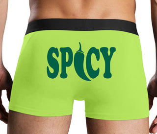 Spicy - Cute Pepper Logo - Neon Yellow Boxer Brief
