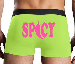 Spicy - Cute Pepper Logo - Neon Yellow Boxer Brief