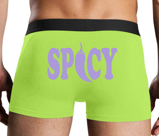Spicy - Cute Pepper Logo - Neon Yellow Boxer Brief
