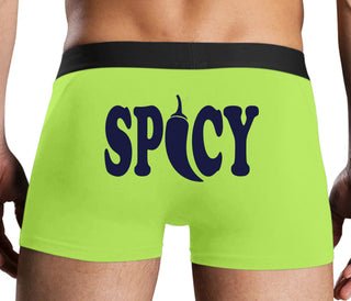 Spicy - Cute Pepper Logo - Neon Yellow Boxer Brief