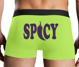 Spicy - Cute Pepper Logo - Neon Yellow Boxer Brief