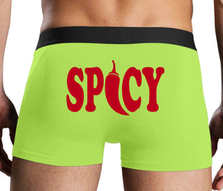Spicy - Cute Pepper Logo - Neon Yellow Boxer Brief
