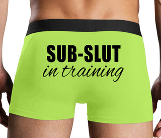 Sub Slut In Training - Neon Yellow Boxer Brief