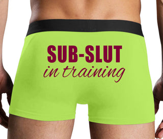 Sub Slut In Training - Neon Yellow Boxer Brief