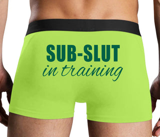 Sub Slut In Training - Neon Yellow Boxer Brief