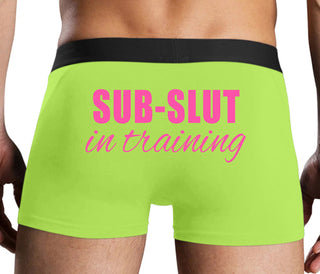 Sub Slut In Training - Neon Yellow Boxer Brief