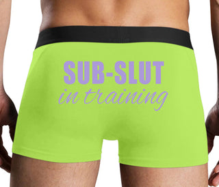 Sub Slut In Training - Neon Yellow Boxer Brief