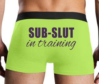 Sub Slut In Training - Neon Yellow Boxer Brief
