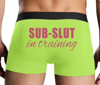 Sub Slut In Training - Neon Yellow Boxer Brief