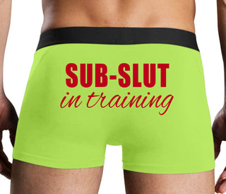 Sub Slut In Training - Neon Yellow Boxer Brief
