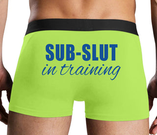 Sub Slut In Training - Neon Yellow Boxer Brief