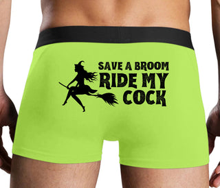 Save A Broom - Ride My Cock - Neon Yellow Boxer Brief
