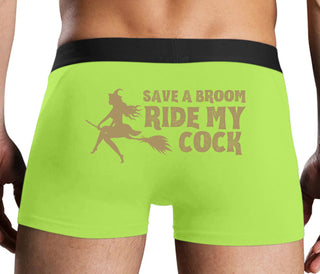Save A Broom - Ride My Cock - Neon Yellow Boxer Brief