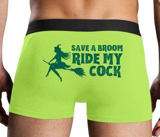 Save A Broom - Ride My Cock - Neon Yellow Boxer Brief