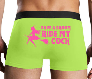 Save A Broom - Ride My Cock - Neon Yellow Boxer Brief