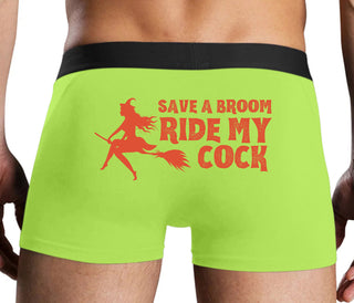 Save A Broom - Ride My Cock - Neon Yellow Boxer Brief