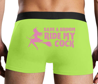 Save A Broom - Ride My Cock - Neon Yellow Boxer Brief