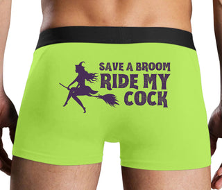 Save A Broom - Ride My Cock - Neon Yellow Boxer Brief