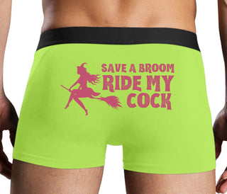 Save A Broom - Ride My Cock - Neon Yellow Boxer Brief