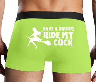 Save A Broom - Ride My Cock - Neon Yellow Boxer Brief