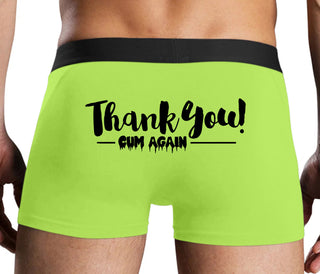 Thank You Cum Again - Neon Yellow Boxer Brief