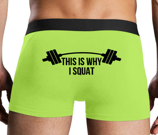 This Is Why I Squat - Neon Yellow Boxer Brief