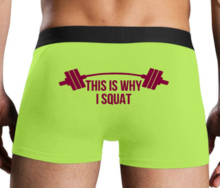 This Is Why I Squat - Neon Yellow Boxer Brief