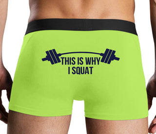 This Is Why I Squat - Neon Yellow Boxer Brief