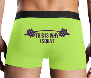 This Is Why I Squat - Neon Yellow Boxer Brief