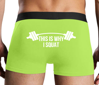 This Is Why I Squat - Neon Yellow Boxer Brief