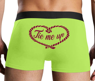 Tie Me Up - Cute Rope Design - Neon Yellow Boxer Brief