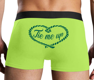 Tie Me Up - Cute Rope Design - Neon Yellow Boxer Brief
