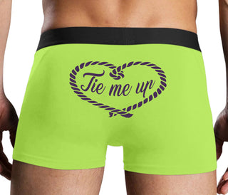 Tie Me Up - Cute Rope Design - Neon Yellow Boxer Brief