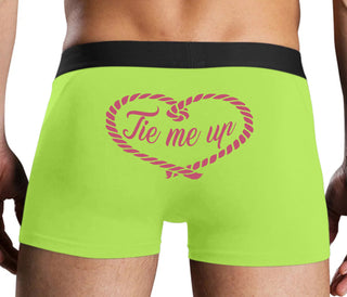 Tie Me Up - Cute Rope Design - Neon Yellow Boxer Brief