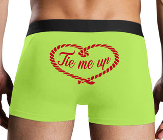 Tie Me Up - Cute Rope Design - Neon Yellow Boxer Brief