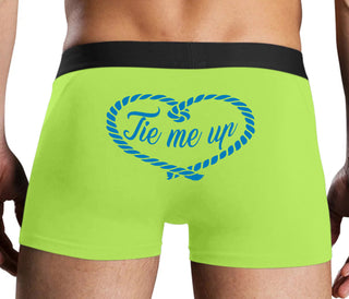 Tie Me Up - Cute Rope Design - Neon Yellow Boxer Brief
