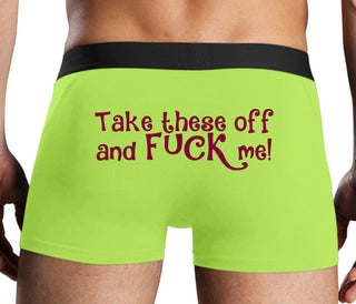 Take These Off And Fuck Me - Neon Yellow Boxer Brief