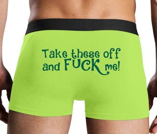 Take These Off And Fuck Me - Neon Yellow Boxer Brief