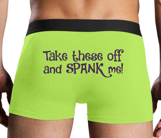 Take These Off And Spank Me - Neon Yellow Boxer Brief