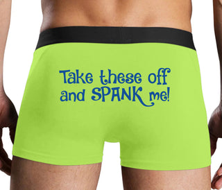 Take These Off And Spank Me - Neon Yellow Boxer Brief
