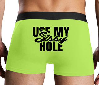 Use My Sissy Hole - Neon Yellow Boxer Brief