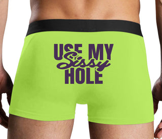 Use My Sissy Hole - Neon Yellow Boxer Brief
