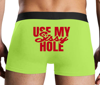 Use My Sissy Hole - Neon Yellow Boxer Brief
